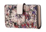 COCCINELLE Metallic Flower Print Wallet Printed Grained Leather Mul. Creamy Pink
