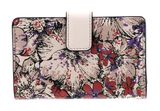 COCCINELLE Metallic Flower Print Wallet Printed Grained Leather Mul. Creamy Pink