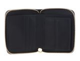 COCCINELLE Metallic Goodie Wallet Smooth Calf Leather Soft Noir