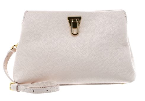 COCCINELLE Beat Clutch Handbag Grained Leather Creamy Pink