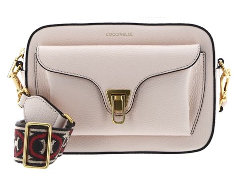 COCCINELLE Beat Soft Ribb Crossbody Bag Grained Leather Creamy Pink