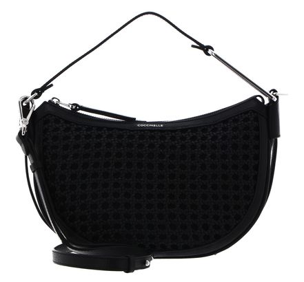 COCCINELLE Priscilla Eco. W Handbag Faux Leather Woven Noir / Noir