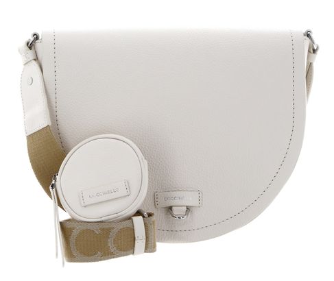 COCCINELLE Blaire Ribbon Handbag Grained Leather Coconut Milk