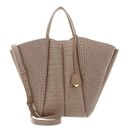 COCCINELLE Bundie Croco So Handbag Soft Croco Print Grained Leather Toasted