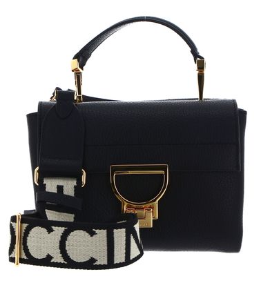 COCCINELLE Arlettis Signature Handbag Grained Leather Noir