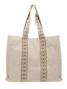 COCCINELLE Never Without Bag Ribbon Handbag Canvas Fabric Natural
