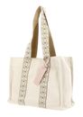 COCCINELLE Never Without Bag Ribbon Handbag Canvas Fabric Natural COCCINELLE Never Without Bag Ribbon Handbag Canvas Fabric Natural