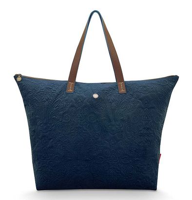 Pip Studio Tote Bag Velvet Quilted Days Blue