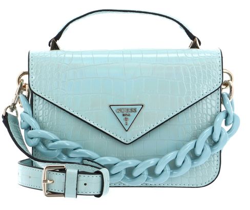 GUESS handbag Corina Mini Top Handle Flap Ice blue | Buy bags