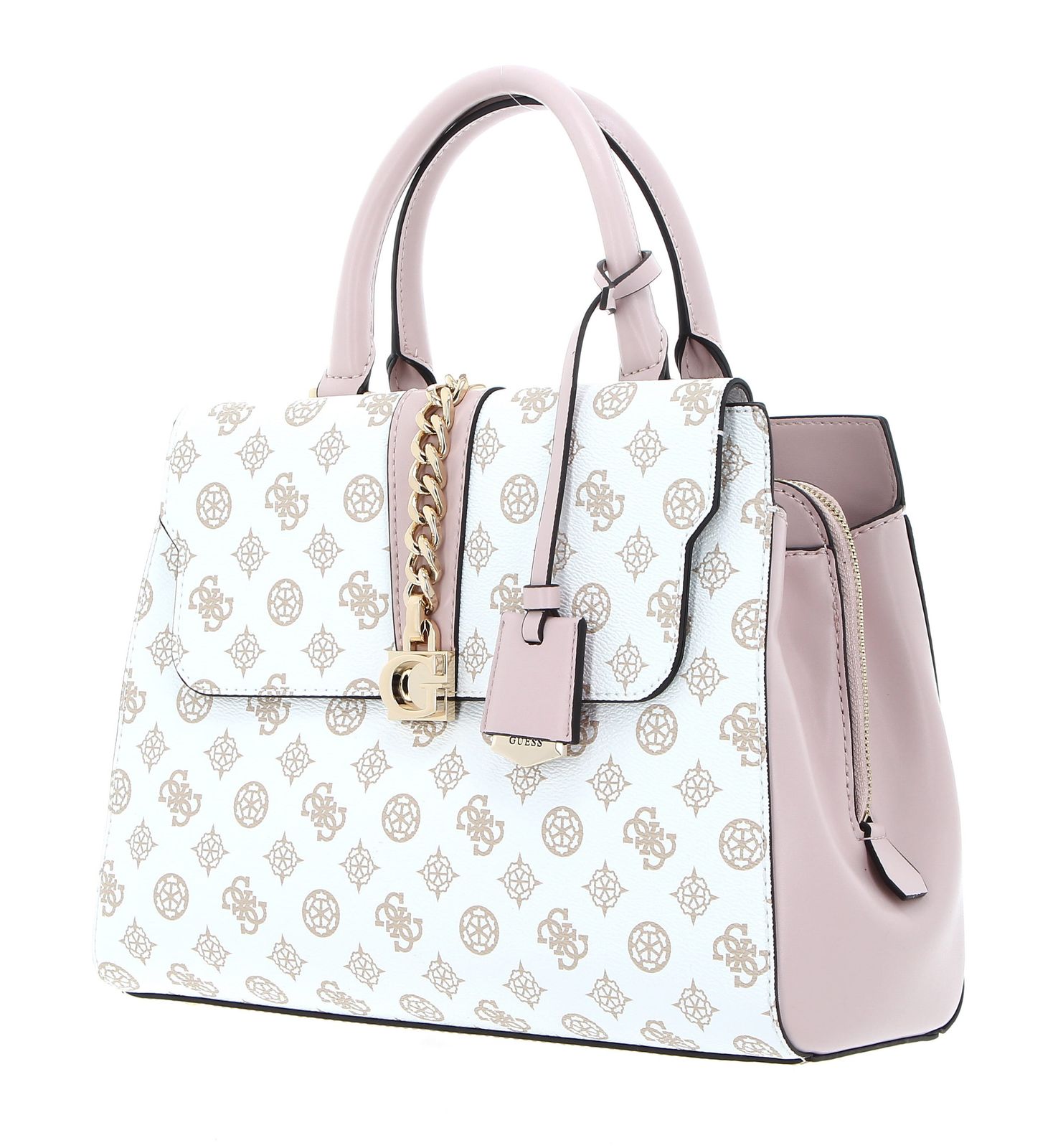 GUESS Tiberia Society Satchel White Logo GUESS Tiberia Society Satchel White Logo