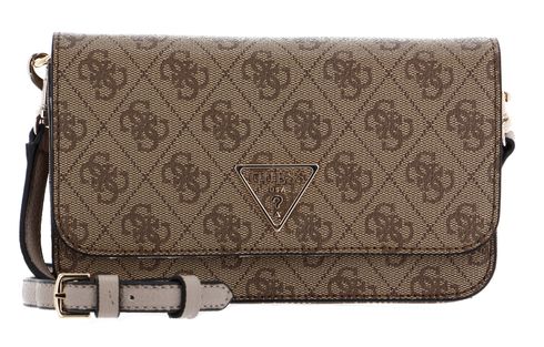 GUESS Noelle Xbody Flap Organizer Latte Logo GUESS Noelle Xbody Flap Organizer Latte Logo
