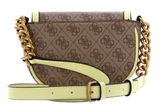GUESS Izzy Mini Crossbody Flap Latte Logo / Light Lime GUESS Izzy Mini Crossbody Flap Latte Logo / Light Lime