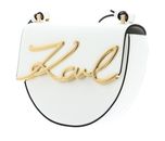 KARL LAGERFELD K / Signature SM Saddle Bag Cream White