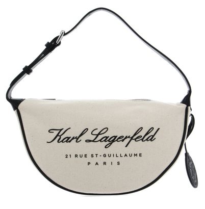 KARL LAGERFELD Hotel Karl Half-Moon Shoulder Bag Natural