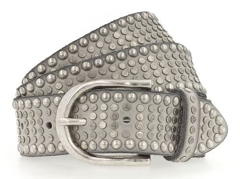 b.belt Riva Colour Leather Belt W75 Light Grey