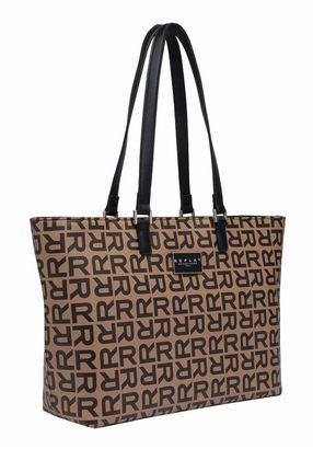 REPLAY Shopper Pale Grey Brown + Black