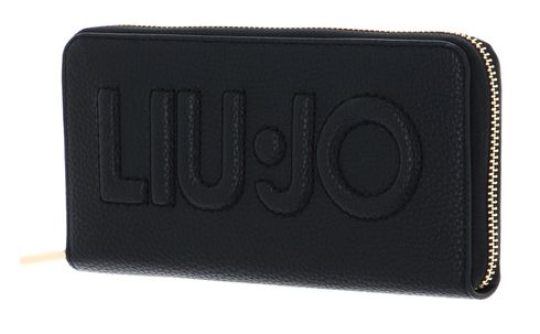 LIU JO Logo Zip Around Wallet XL Nero