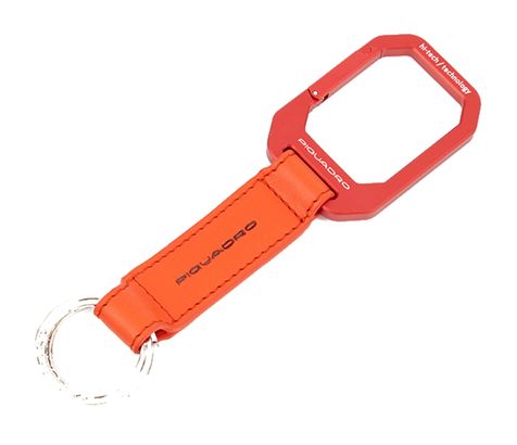 PIQUADRO Alvar Two-Ring Keychain With Carabiner Rosso