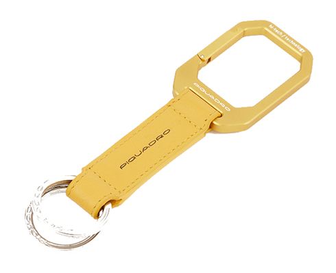 PIQUADRO Alvar Two-Ring Keychain With Carabiner Giallo