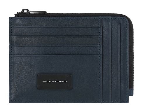 PIQUADRO Harper Zipper Coin Pouch RFID Blu