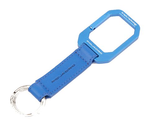 PIQUADRO Alvar Two-Ring Keychain With Carabiner Blu