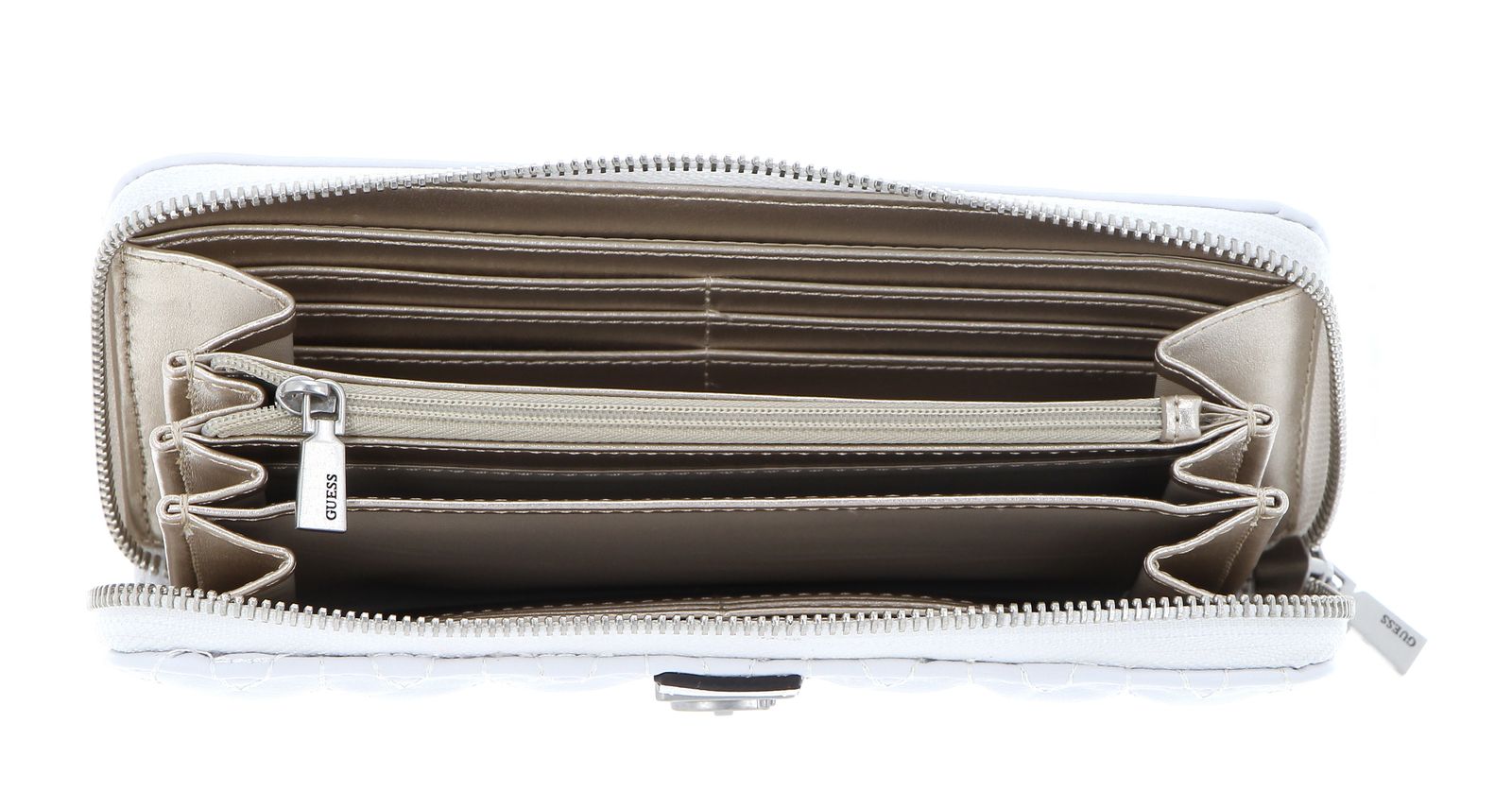 GUESS Geldbörse Regilla SLG Large Zip Around Wallet White modeherz