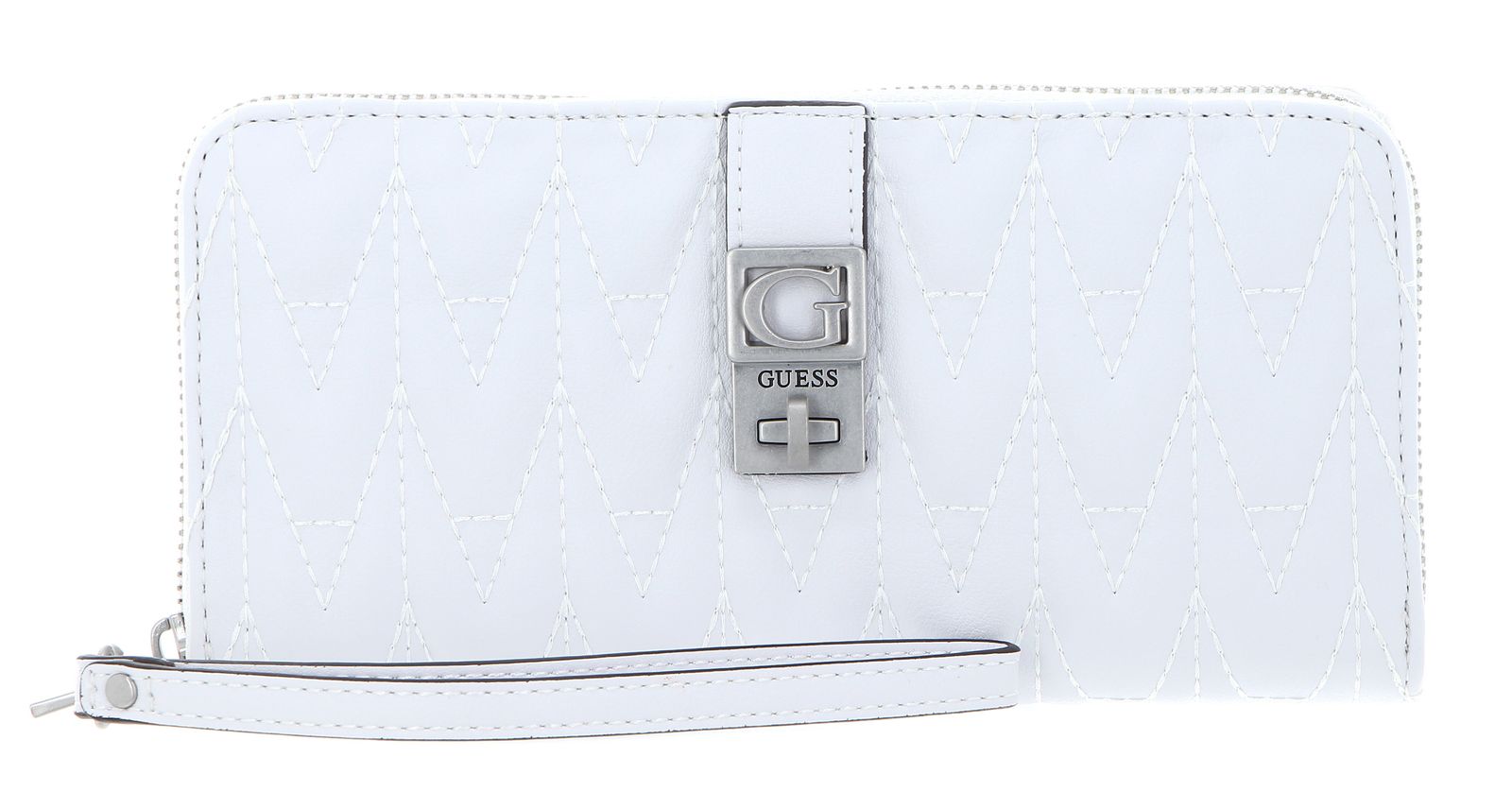 GUESS Geldbörse Regilla SLG Large Zip Around Wallet White modeherz