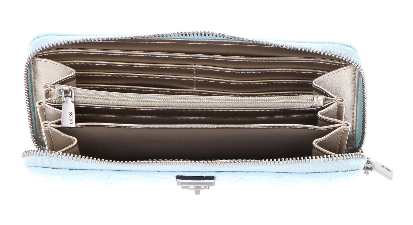 GUESS Geldbörse Regilla SLG Large Zip Around Wallet Ice blue