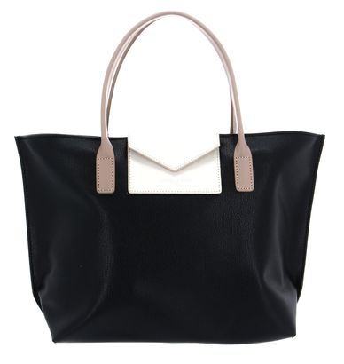 LANCASTER Maya Handbag Noir - Ecru - Nude