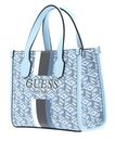 GUESS Silvana Two Compartment Mini Tote Ice Blue Logo GUESS Silvana Two Compartment Mini Tote Ice Blue Logo