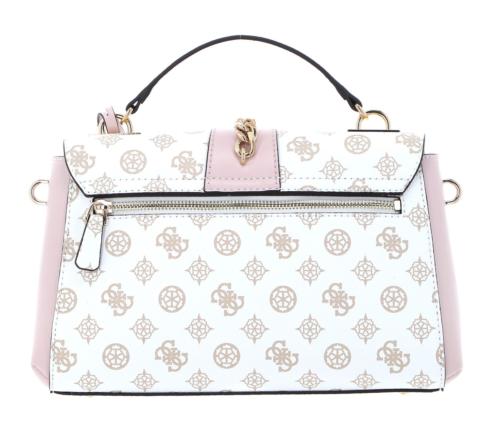 GUESS Handtasche Tiberia Top Handle Flap Bag White Logo modeherz