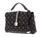 GUESS Tiberia Top Handle Flap Bag Mocha Logo GUESS Tiberia Top Handle Flap Bag Mocha Logo