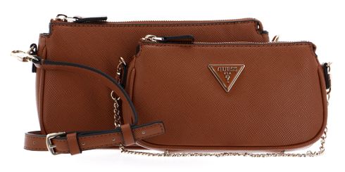 GUESS Noelle Double Pouch Crossbody Light Cognac