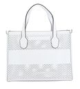 GUESS Katey Perf Small Tote White GUESS Katey Perf Small Tote White