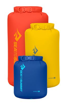 Sea to Summit Lightweight Dry Bag Set 3, 5, 8L Surf The Web, Sulphur, Spicy Orange