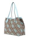 GUESS Vikky Large Tote Latte Logo / Ice Blue GUESS Vikky Large Tote Latte Logo / Ice Blue