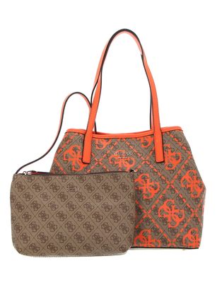 GUESS Vikky Large Tote Latte Logo / Orange