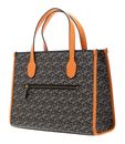 GUESS Silvana Two Compartment Tote Black Logo / Cognac