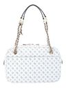 GUESS Abey Top Zip Shoulder Bag White Logo