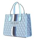 GUESS Silvana Two Compartment Tote Ice Blue Logo