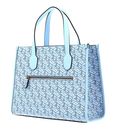 GUESS Silvana Two Compartment Tote Ice Blue Logo