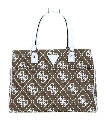 GUESS Wilder Shopper Tote White Multi