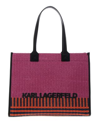 KARL LAGERFELD K / Skuare Raffia Tote Pink Multi