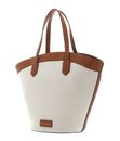 KARL LAGERFELD K / Tulip Tote Canvas Bag M Natural / Sudan Brown