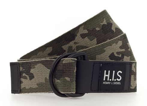 H.I.S 35mm Camo Ribbon Belt W80 Oliv-Camouflage