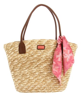 MANDARINA DUCK Seashell Straw Bag Coral