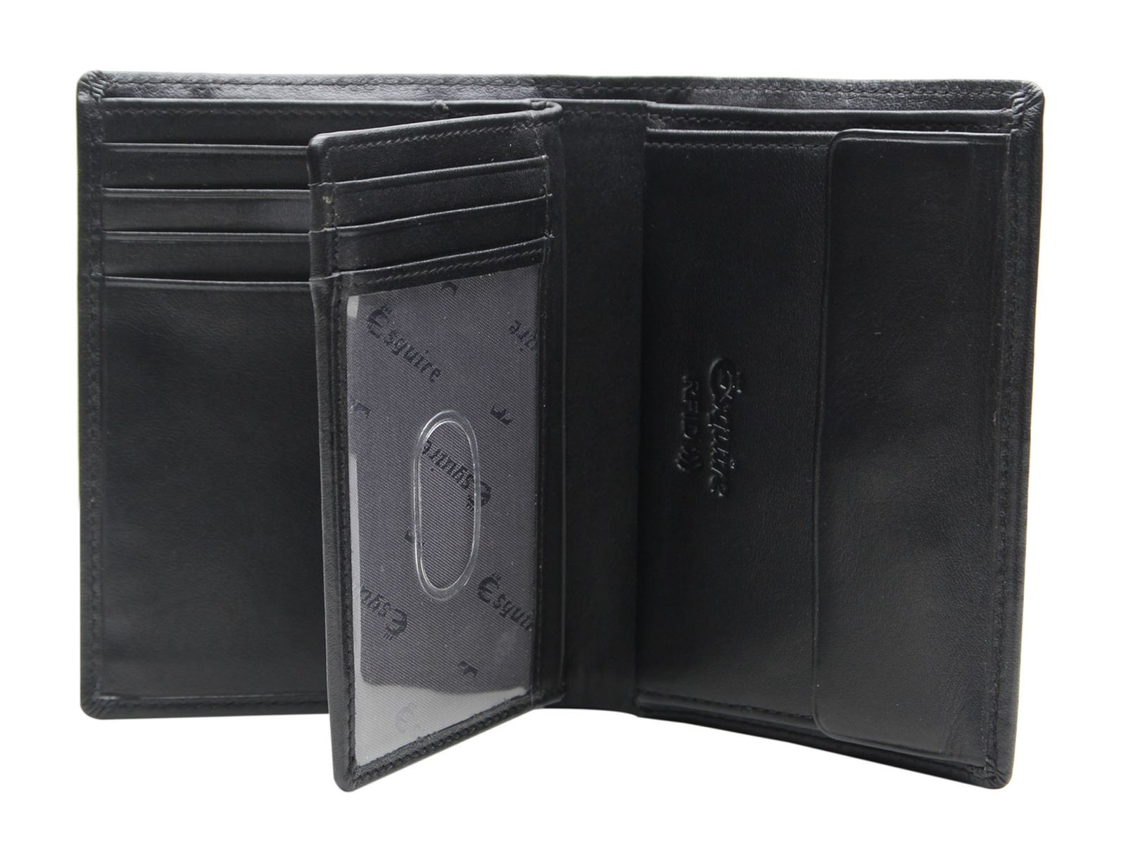 Esquire Chicago Wallet S - Portafoglio In Pelle Con Blocco RFID - Nero - Minimalista 10,5 X 6,5 Cm