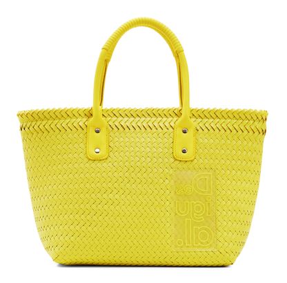 Desigual Basket Braided Zaire Shopping Bag Jaune