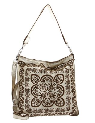 CATERINA LUCCHI Peperomia Shoulder Bag Platino + T / Cognac