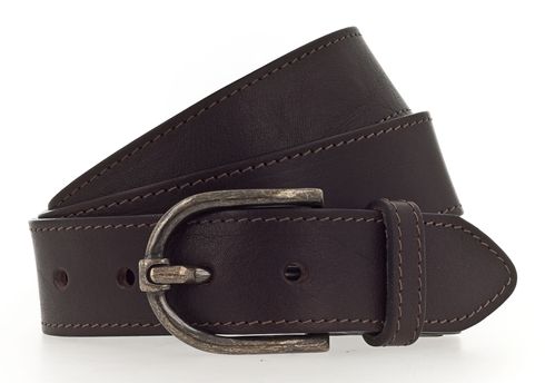 MUSTANG Leather Belt W85 Dark Brown